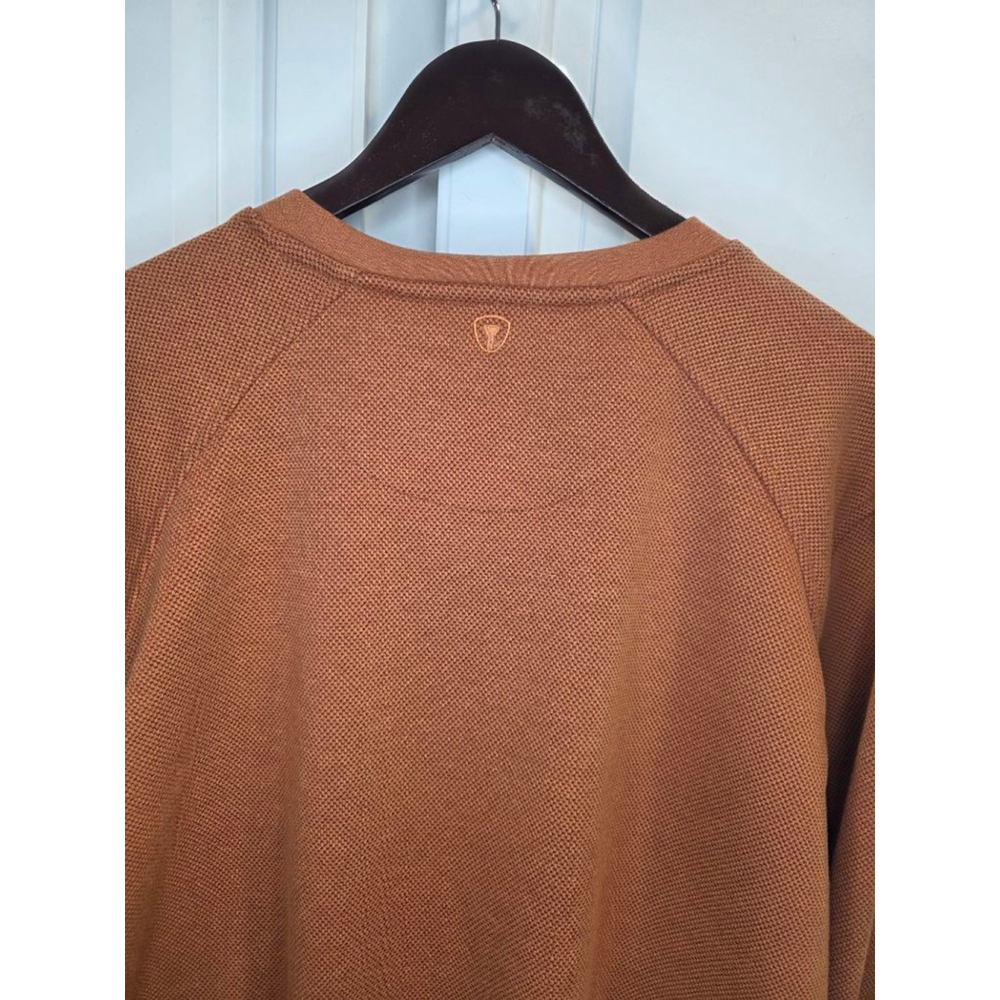 Pro Tour Thermal Crewneck Sweatshirt XL Rust Waffle Knit Pullover Golf - Picture 6 of 9
